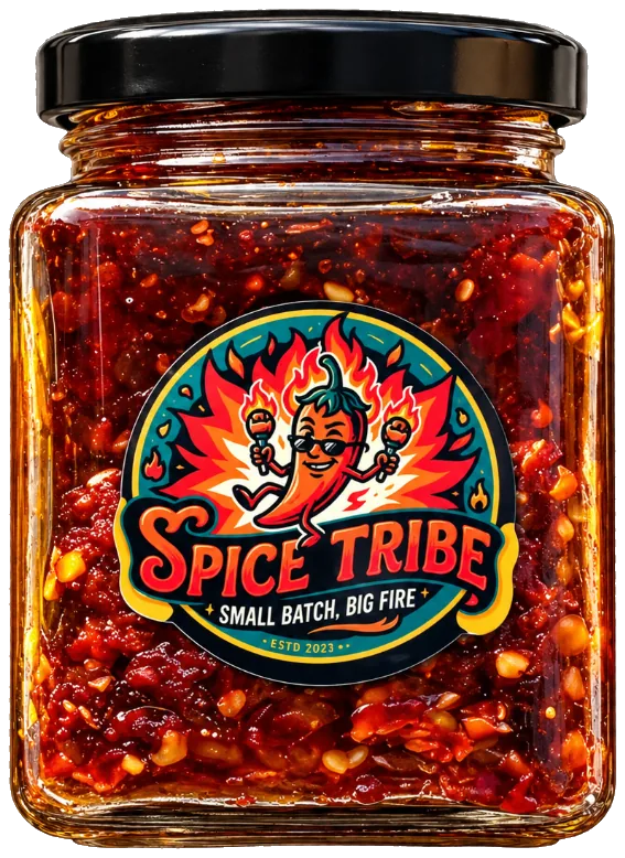 Spice Tribe chilli oil jar